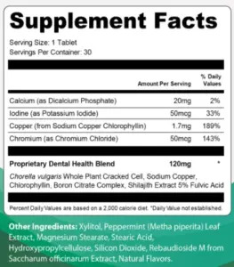 OxyDental Pro Supplement Facts