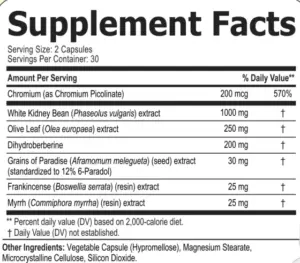 TriBlock7 Supplement facts